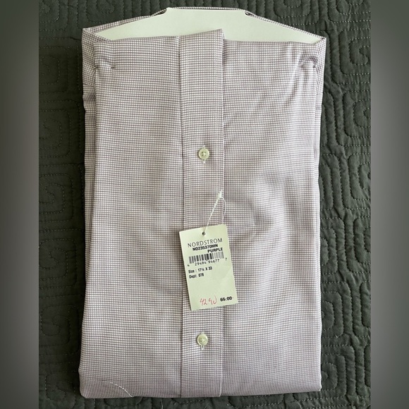 Nordstrom Men's Lavender Checkered Dress Shirt - Picture 3 of 3